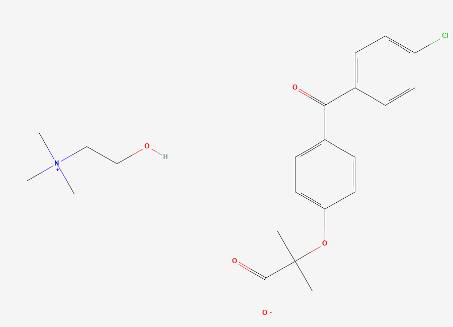 Two-dimensional chemical structure of Choline Fenofibrate