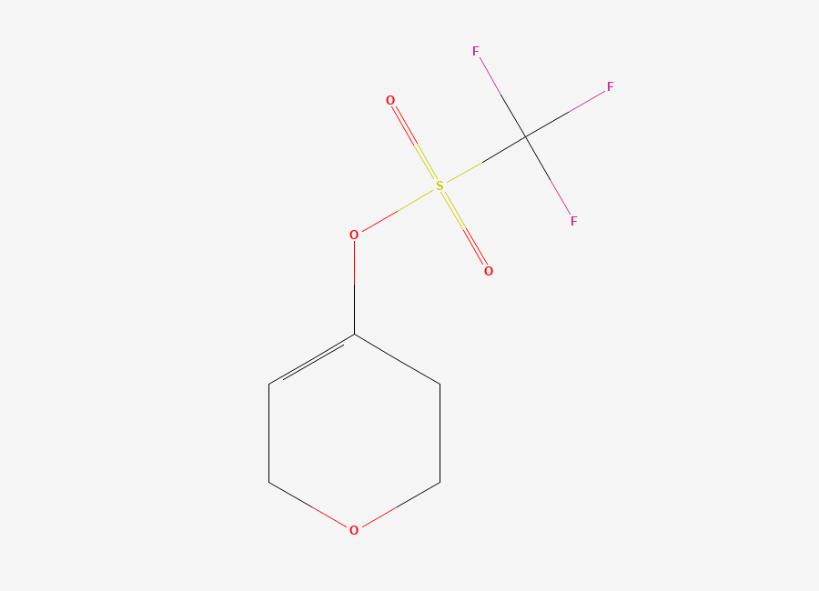 Two-dimensional chemical structure of 3,6-dihydro-2H-pyran-4-yl trifluoromethanesulfonate