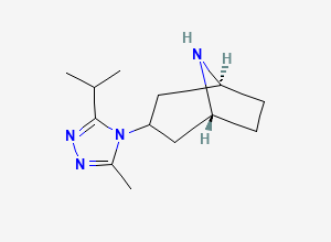 Two-dimensional chemical structure of (1R,3s,5S)-3-(3-Isopropyl-5-methyl-4H-1,2,4-triazol-4-yl)-8-azabicyclo[3.2.1]octane