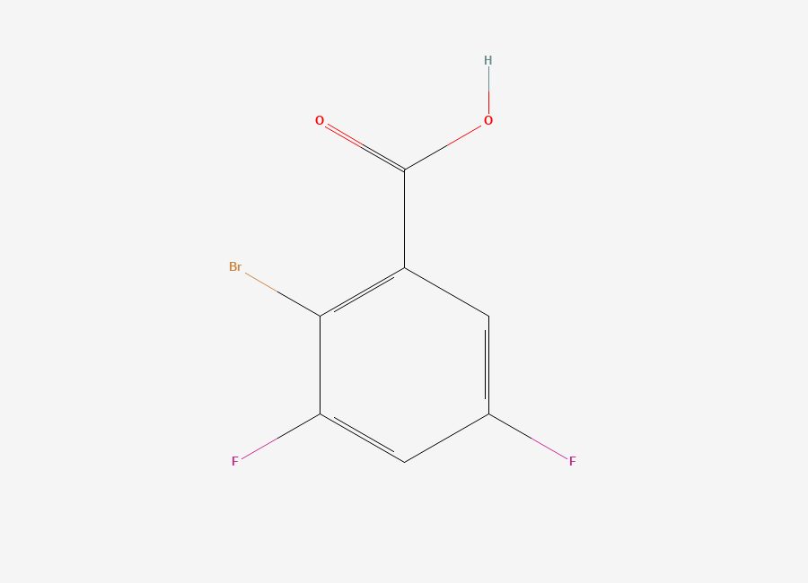 Two-dimensional chemical structure of 2-Bromo-3,5-difluorobenzoic acid