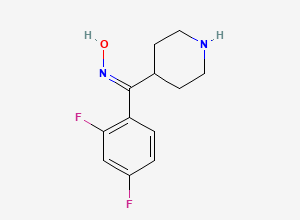 Two-dimensional chemical structure of (1E)-(2,4-Difluorophenyl)-4-piperidinyl-methanone Oxime, CAS 691007-07-5