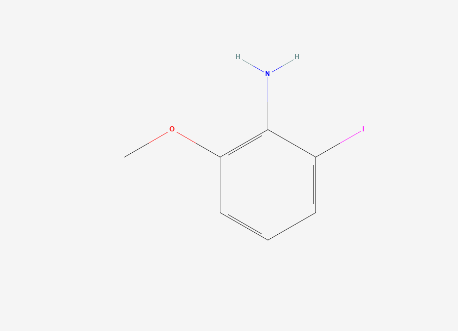 Two-dimensional chemical structure of 2-Iodo-6-methoxyaniline