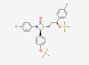 Two-dimensional chemical structure of (3R,4S)-1-(4-Fluorophenyl)-3-((S)-3-(4-fluorophenyl)-3-((trimethylsilyl)oxy)propyl)-4-(4-((trimethylsilyl)oxy)phenyl)azetidin-2-one