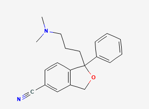 Two-dimensional chemical structure of Escitalopram EP Impurity L / Desflurocitalopram Impurity, CAS 1026009-77-7