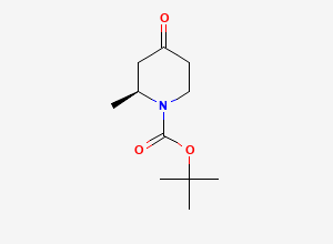 Two-dimensional chemical structure of tert-butyl (2S)-2-methyl-4-oxopiperidine-1-carboxylate