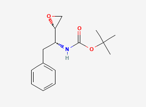 Two-dimensional chemical structure of tert-Butyl ((R)-1-((S)-oxiran-2-yl)-2-phenylethyl)carbamate