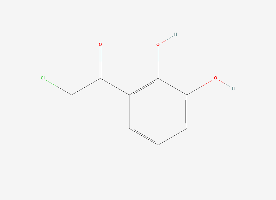 Two-dimensional chemical structure of Chloro Acetyl Catechol, CAS 63704-55-2