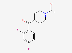 Two-dimensional chemical structure of 1-Formyl-4-(2,4-diflurobenzoyl)piperidine / 4-(2,4-Difluorobenzoyl)piperidine-1-carbaldehyde, CAS 84162-80-1