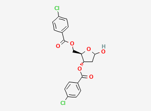 Two-dimensional chemical structure of ((2R,3S)-3-((4-chlorobenzoyl)oxy)-5-hydroxytetrahydrofuran-2-yl)methyl 4-chlorobenzoate