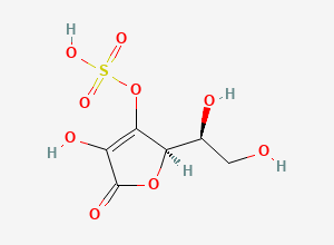 Two-dimensional chemical structure of Ascorbic Acid 3-Sulfate, CAS 22430-27-9