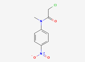 Two-dimensional chemical structure of 2-Chloro-N-methyl-N-(4-nitrophenyl)acetamide, CAS 2653-16-9
