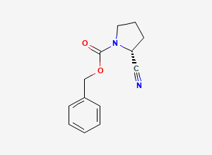 Two-dimensional chemical structure of (r)-1-Cbz-2-cyanopyrrolidine