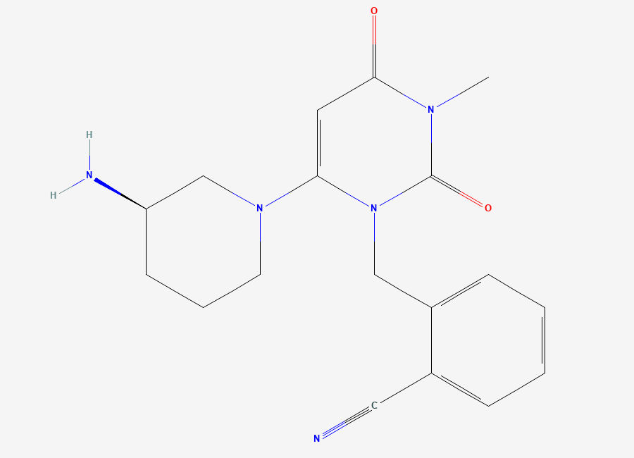 Two-dimensional chemical structure of Alogliptin, CAS 850649-61-5