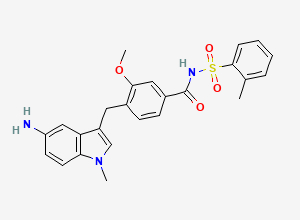Two-dimensional chemical structure of Zafirlukast M1 Metabolite, CAS 219583-10-5