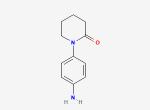 Two-dimensional chemical structure of 1-(4-Aminophenyl)-2-piperidinone, CAS 438056-68-9