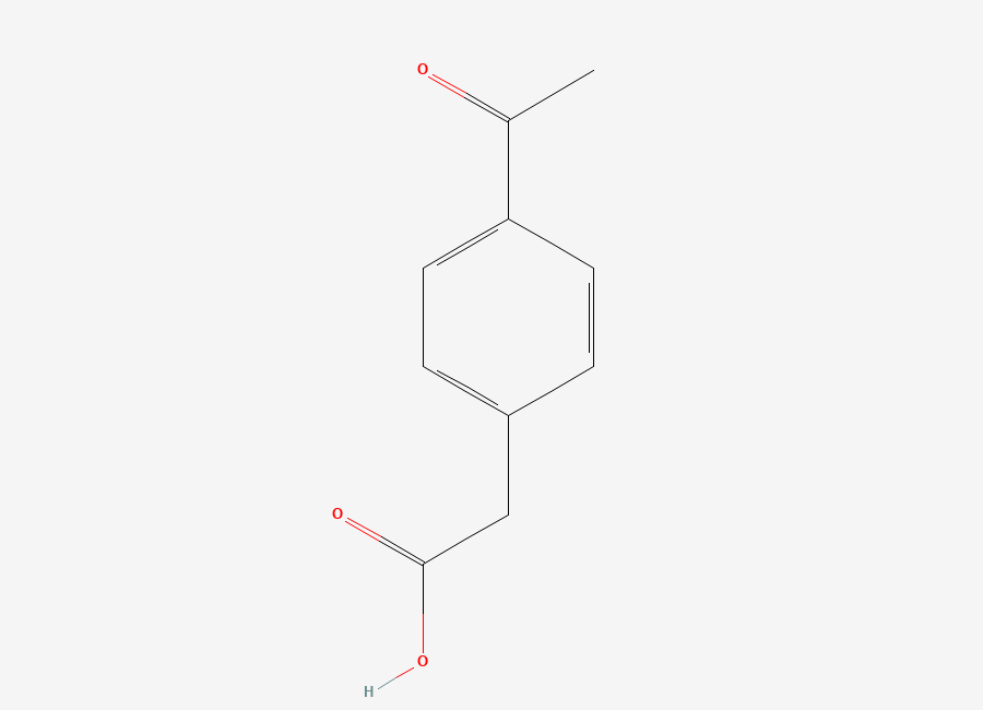 Two-dimensional chemical structure of 2-(4-Acetylphenyl)acetic acid