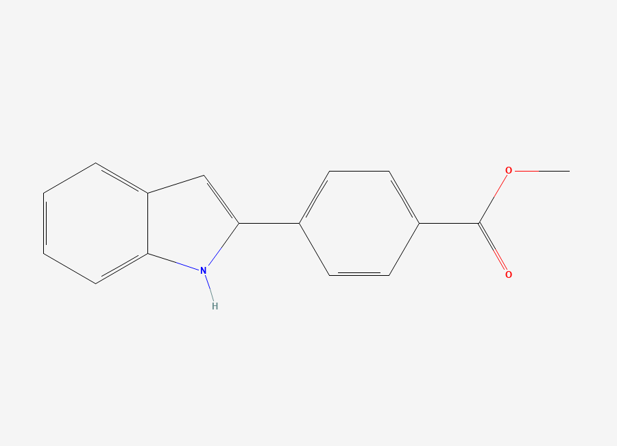 Two-dimensional chemical structure of Methyl 4-(1H-indol-2-yl)benzoate