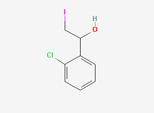 Two-dimensional chemical structure of 1-(2-Chlorophenyl)-2-iodoethan-1-ol