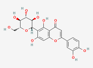 Two-dimensional chemical structure of Luteolin 6-C-Glucoside, CAS 4261-42-1