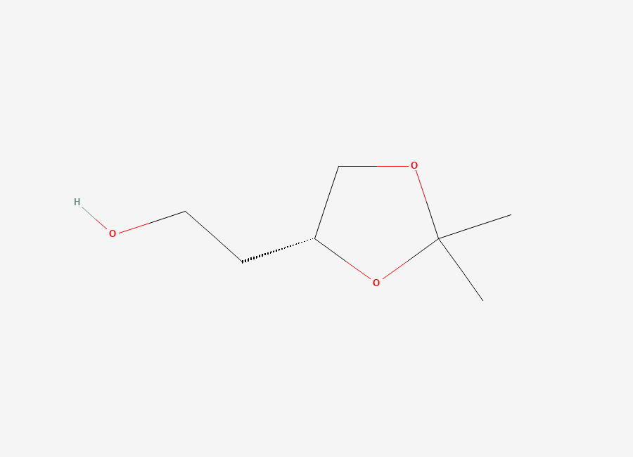 Two-dimensional chemical structure of (4R)-4-(2-Hydroxyethyl)-2,2-dimethyl-1,3-dioxolane