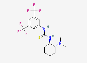 Two-dimensional chemical structure of 1-[3,5-Bis(trifluoromethyl)phenyl]-3-[(1R,2R)-2-(dimethylamino)cyclohexyl]thiourea