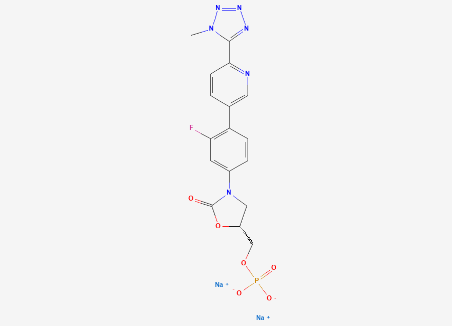 Two-dimensional chemical structure of Tedizolid Phosphate Impurity E