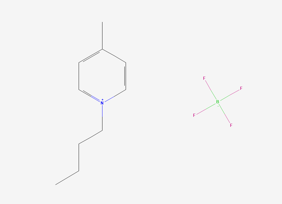 Two-dimensional chemical structure of 1-Butyl-4-methylpyridinium tetrafluoroborate