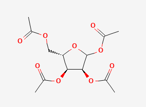 Two-dimensional chemical structure of (3S,4S,5S)-5-(Acetoxymethyl)tetrahydrofuran-2,3,4-triyl triacetate, CAS 176299-71-1