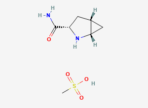 Two-dimensional chemical structure of (1S,3S,5S)-2-Azabicyclo[3.1.0]hexane-3-carboxamide methanesulfonate, CAS 709031-45-8