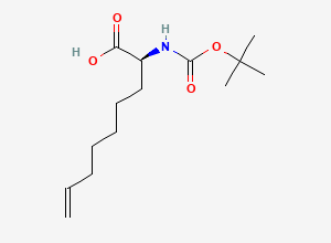 Two-dimensional chemical structure of (2S)-N-Boc-amino-non-8-enoic acid