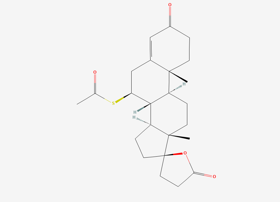 Two-dimensional chemical structure of Spironolactone EP Impurity E/ Spironolactone BP Impurity E/ 7β-Spironolactone / Spironolactone Epimer, CAS 33784-05-3