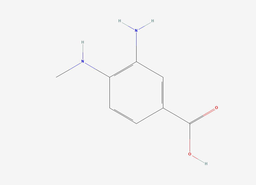 Two-dimensional chemical structure of 3-Amino-4-(methylamino)benzoic acid