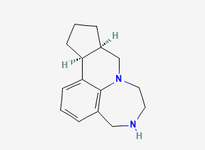 Two-dimensional chemical structure of (9aR,12aS)-4,5,6,7,9,9a,10,11,12,12a-Decahydrocyclopenta(4,5)pyrido(3,2,1-jk)(1,4)benzodiazepine