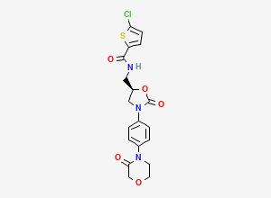 Two-dimensional chemical structure of Rivaroxaban EP Impurity A/ ent-Rivaroxaban/ Rivaroxaban R-Isomer/ Rivaroxaban R-Enantiomer (Free Base), CAS 865479-71-6