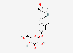 Two-dimensional chemical structure of Estrone β-D-Glucuronide/ Estrone-3-Glucuronide, CAS 2479-90-5