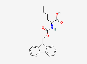 Two-dimensional chemical structure of (S)-2-((((9H-Fluoren-9-yl)methoxy)carbonyl)amino)hex-5-enoic acid