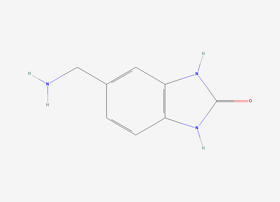 Two-dimensional chemical structure of 5-Aminomethyl-1,3-dihydro-benzoimidazol-2-one