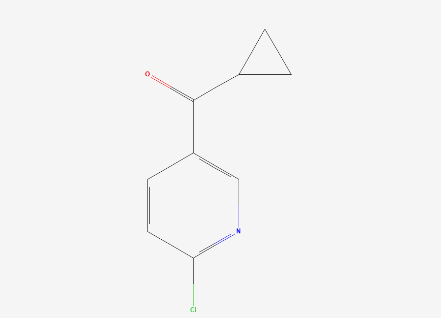 Two-dimensional chemical structure of (6-Chloropyridin-3-yl)(cyclopropyl)methanone