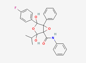 Two-dimensional chemical structure of Atorvastatin Epoxy Tetrahydrofuran Analog, CAS 873950-19-7
