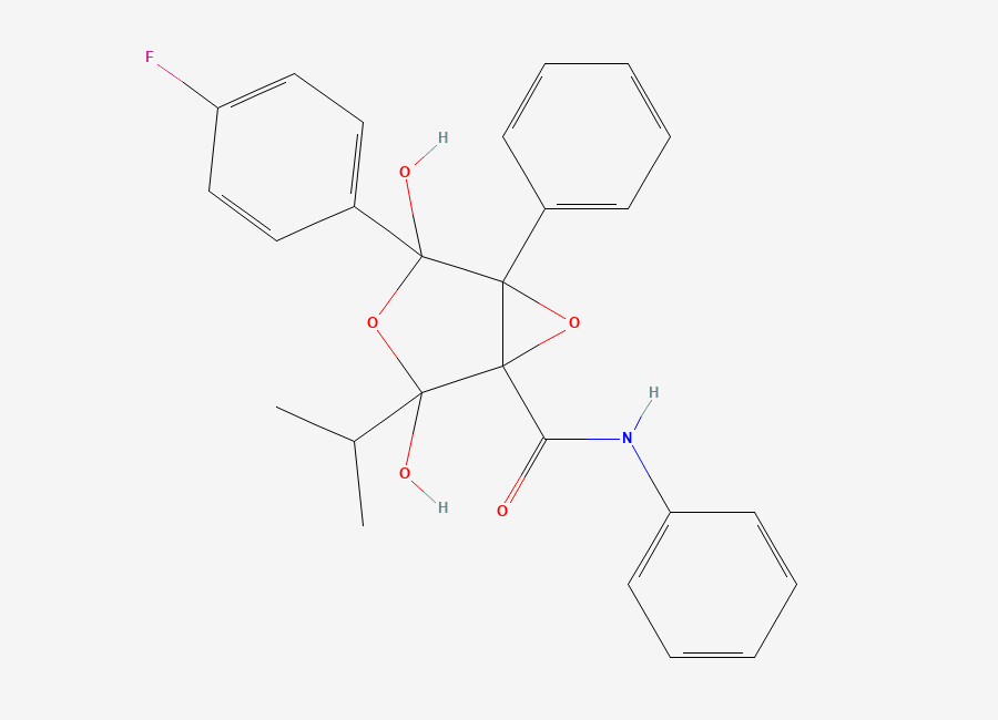 Two-dimensional chemical structure of Atorvastatin Epoxy Tetrahydrofuran Analog, CAS 873950-19-7