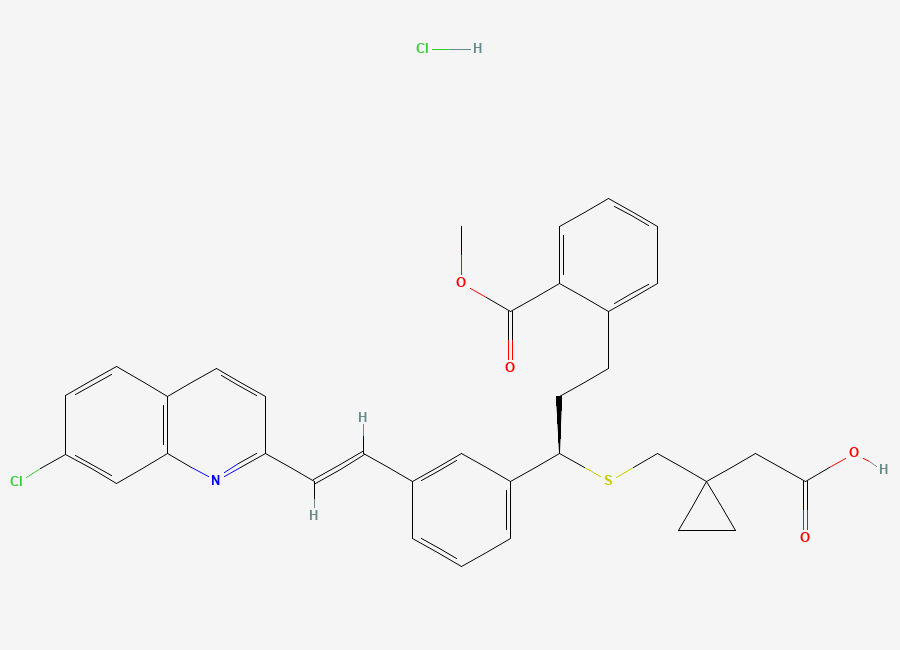 Two-dimensional chemical structure of 2'-Des(1-hydroxy-1-methylethyl)-2'-methycarboxy Montelukast Hydrochloride