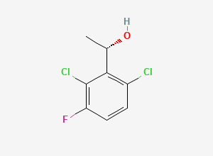 Two-dimensional chemical structure of (S)-1-(2,6-dichloro-3-fluorophenyl)ethanol
