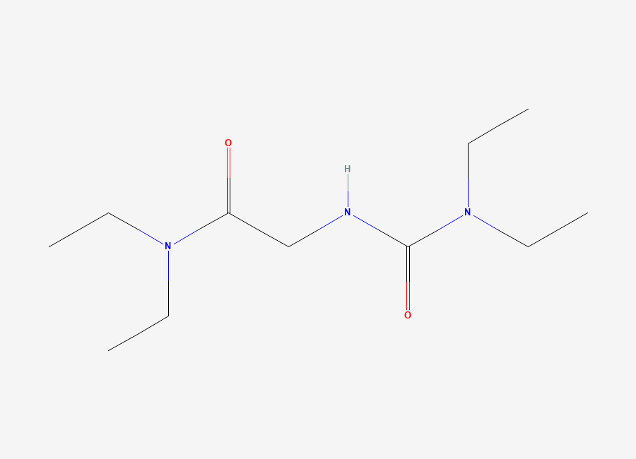 Two-dimensional chemical structure of 2-(3,3-Diethylureido)-N,N-diethylacetamide, CAS 1596965-85-3
