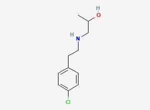 Two-dimensional chemical structure of 1-((4-chlorophenethyl)amino)propan-2-ol, CAS 847063-13-2