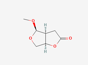 Two-dimensional chemical structure of (3aS,4R,6aR)-4-Methoxytetrahydrofuro[3,4-b]furan-2(3H)-one, CAS 866594-61-8