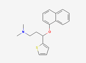Two-dimensional chemical structure of N,N-Dimethyl-3-((naphthalen-1-yl)oxy)-3-(thiophen-2-yl)propan-1-amine