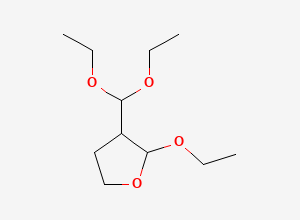 Two-dimensional chemical structure of 3-(Diethoxymethyl)-2-ethoxyoxolane