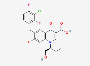 Two-dimensional chemical structure of Elvitegravir Impurity H / Elvitegravir Difluoro Impurity, CAS 870648-11-6