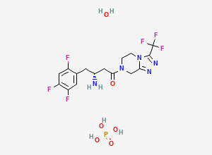 Two-dimensional chemical structure of Sitagliptin Phosphate Monohydrate, CAS 654671-77-9