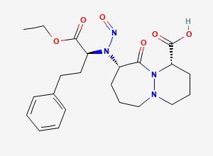 Two-dimensional chemical structure of N-Nitroso Cilazapril, CAS 1053740-92-3